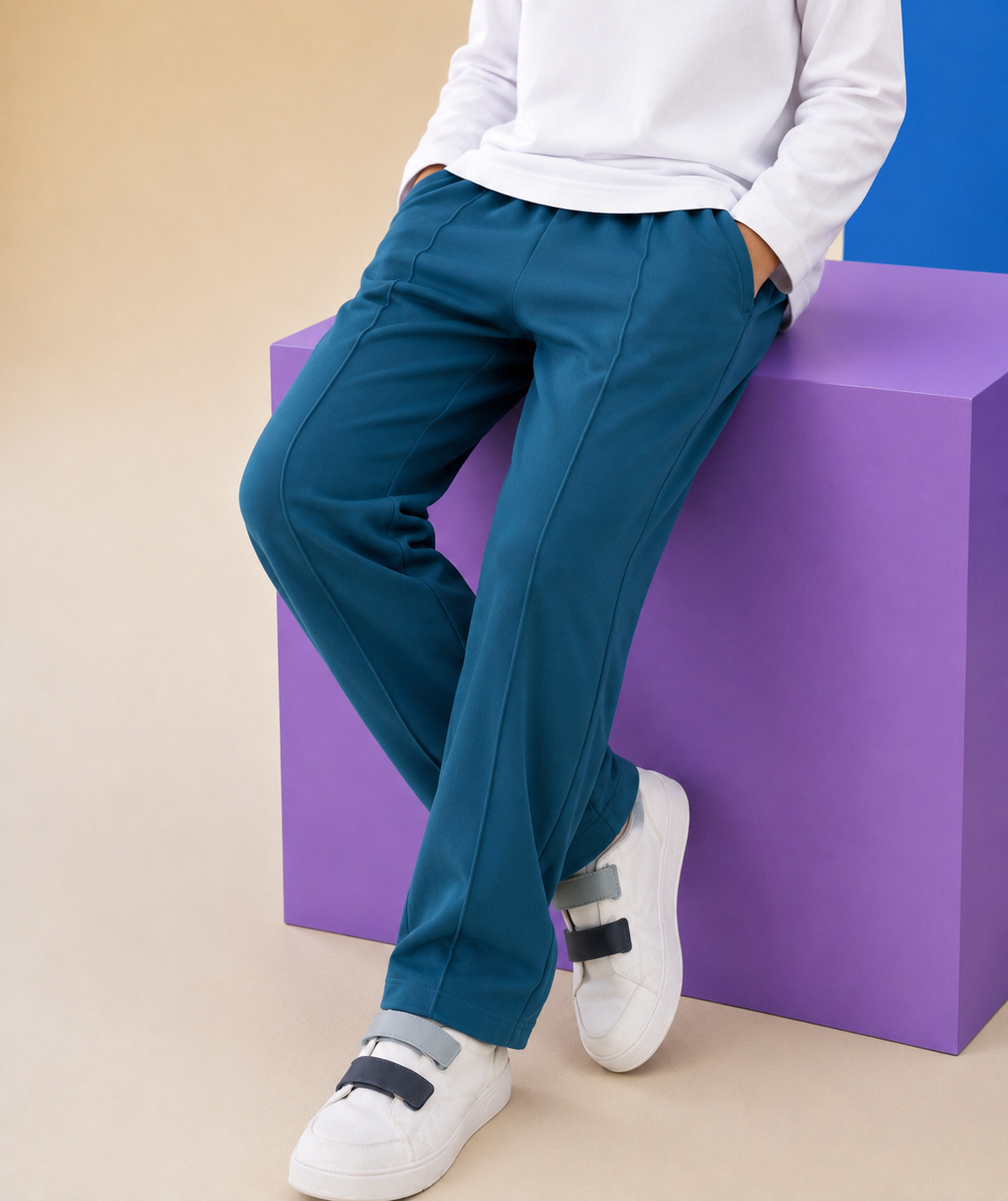 TEAL PIPING SUMMER TROUSER