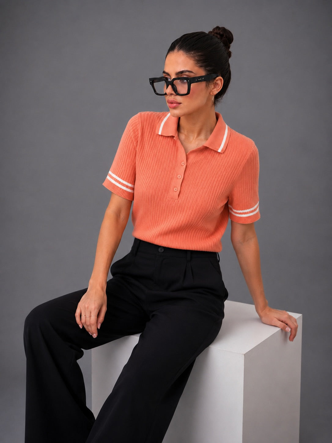 PEACH DROP NEEDLE POLO