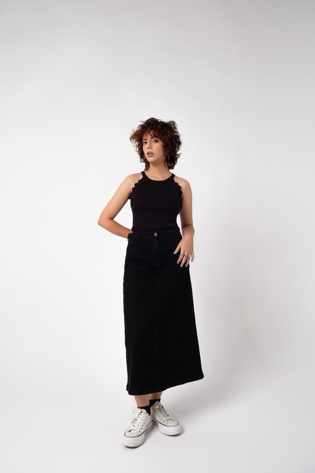 BLACK KNIT WINTER TOP