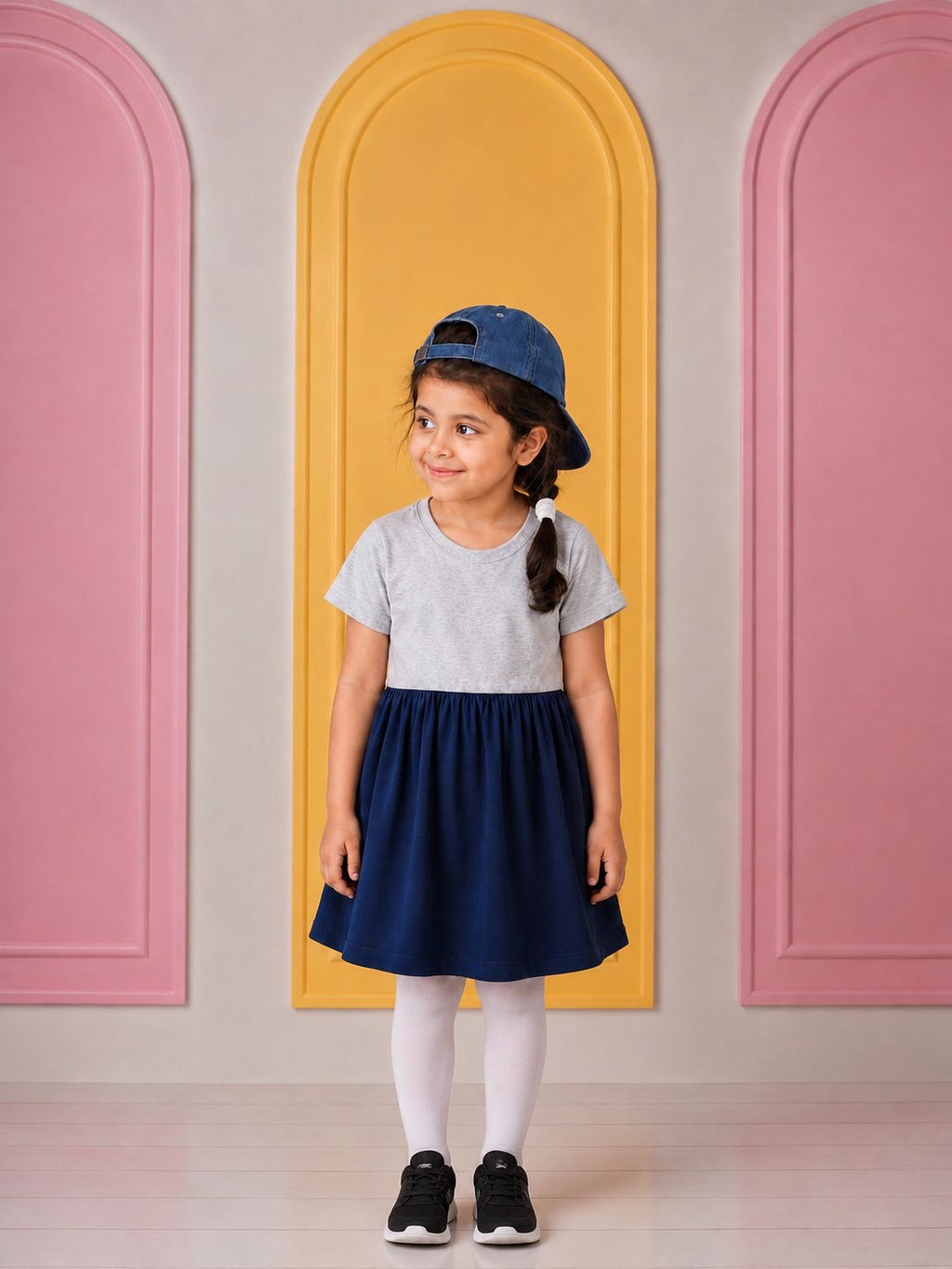 GREY NAVY SUMMER FROCK