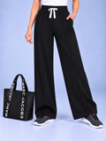 WOMEN BLACK TERRY PANTS