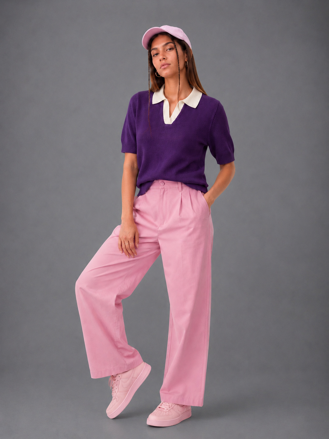 PURPLE BREATHABLE KNIT POLO