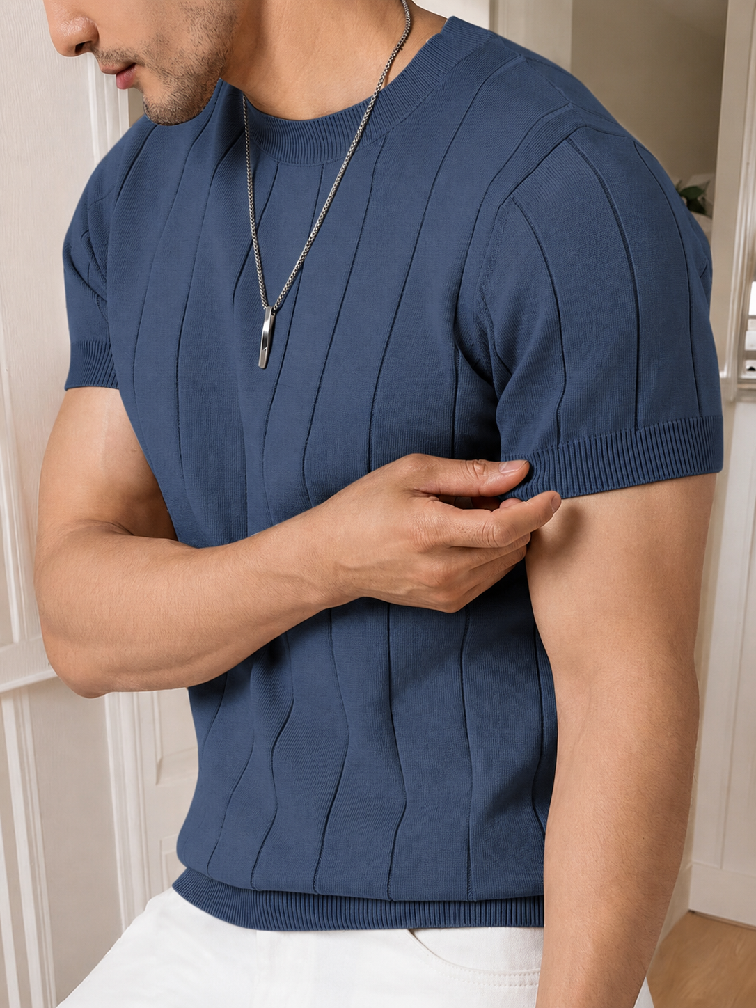BLUE DROP NEEDLE CREW TEE