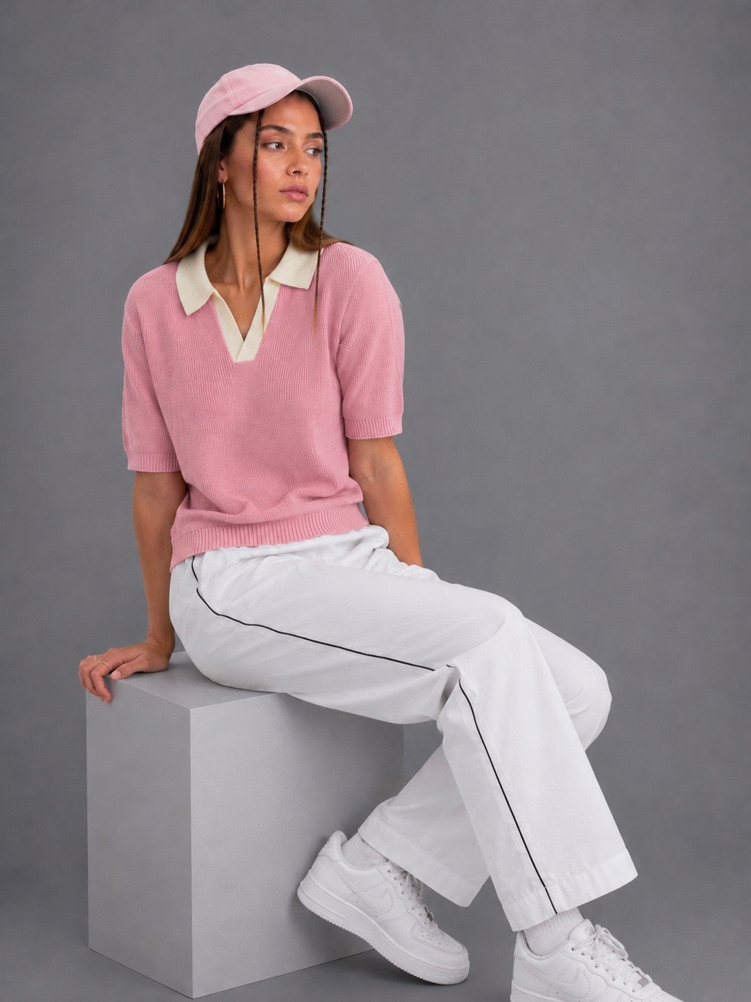 PINK BREATHABLE KNIT POLO
