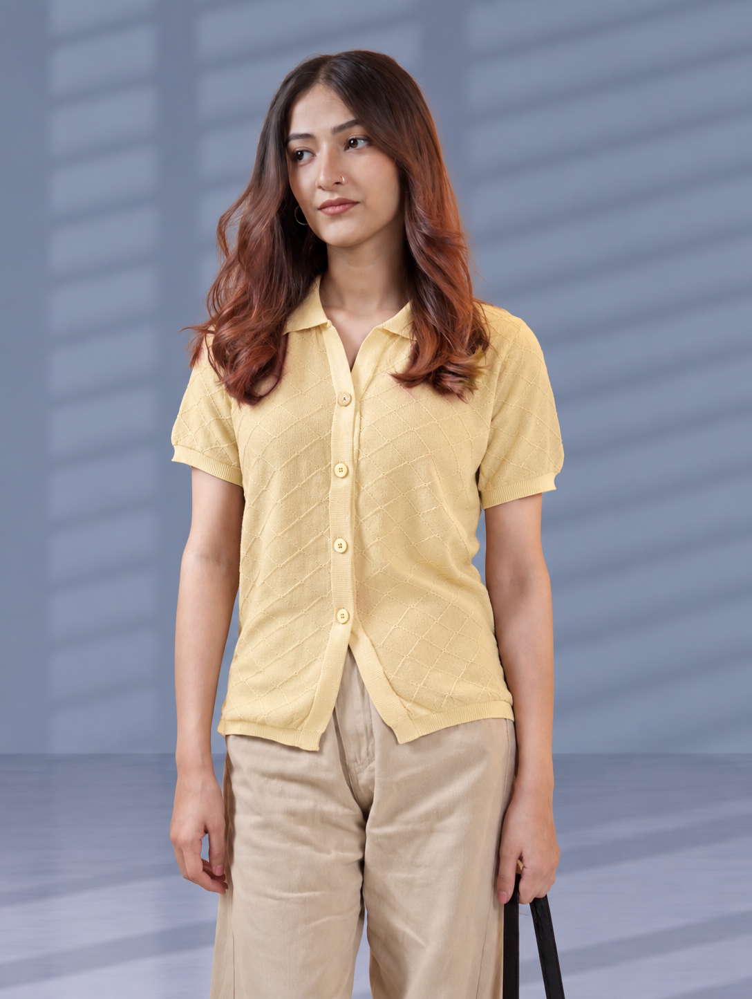BUTTER DIAMOND KNIT POLO