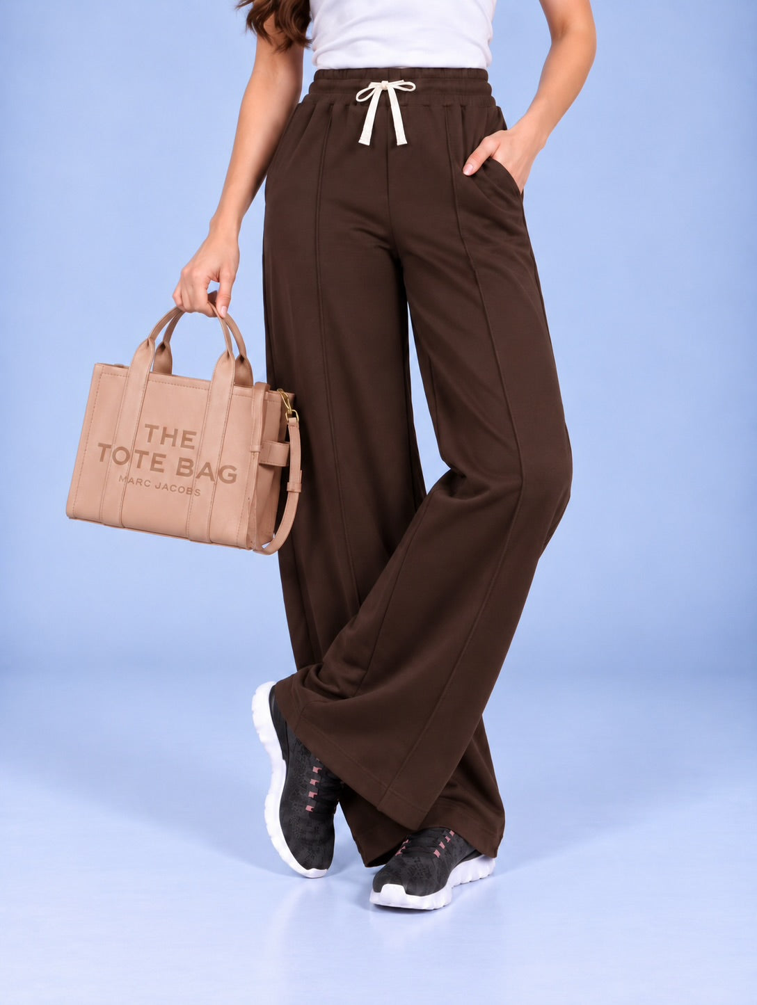 WOMEN BROWN TERRY PANTS