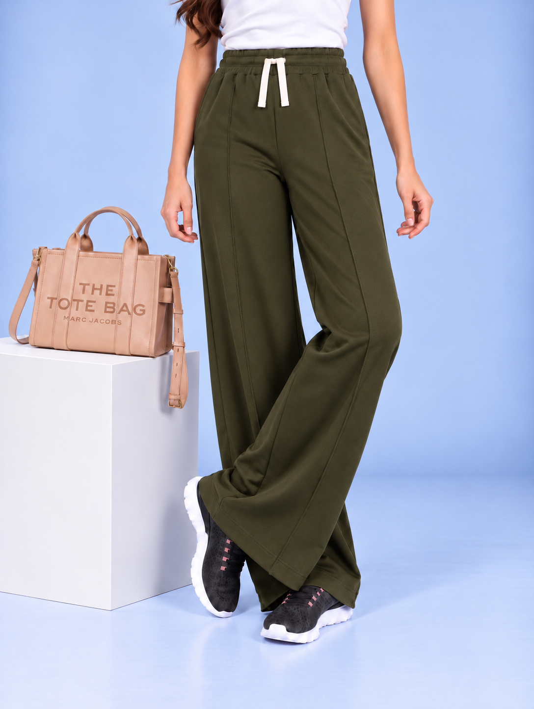 WOMEN OLIVE TERRY PANTS