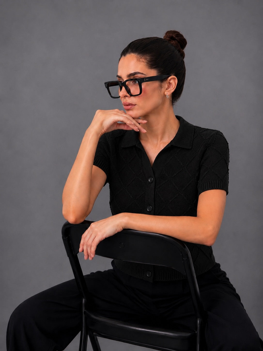 BLACK DIAMOND KNIT BUTTON DOWN POLO