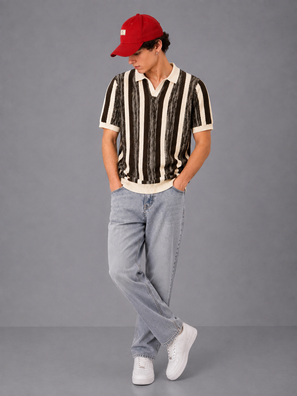 BROWN MELANGÉ KNIT POLO