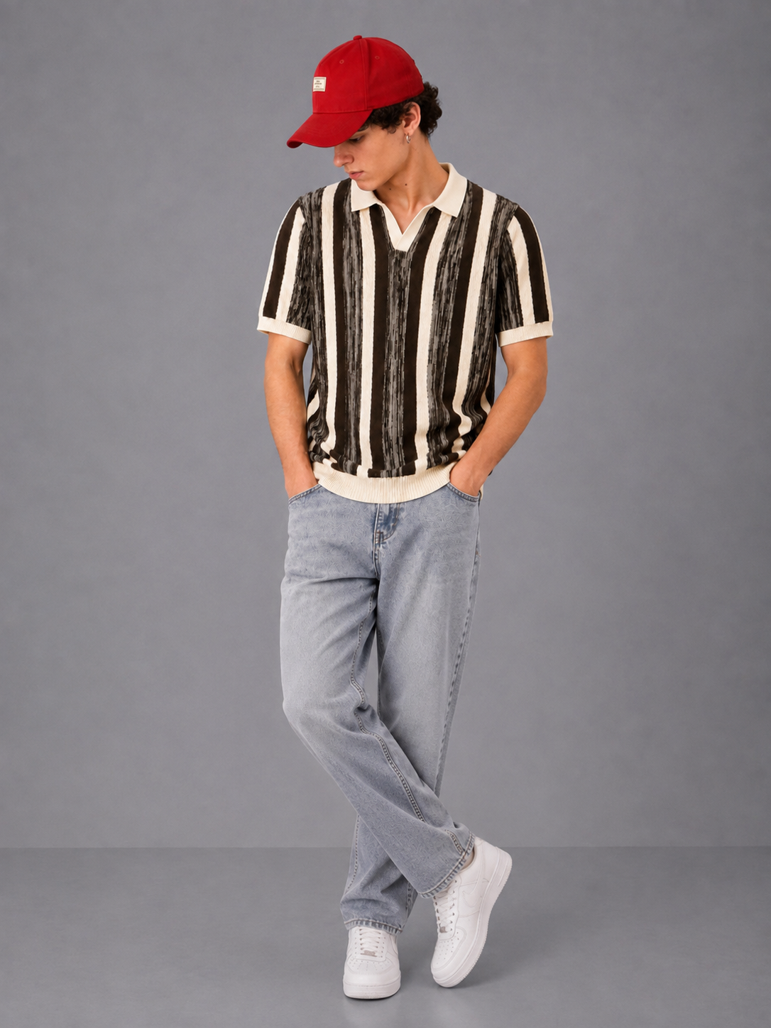 BROWN MELANGÉ KNIT POLO