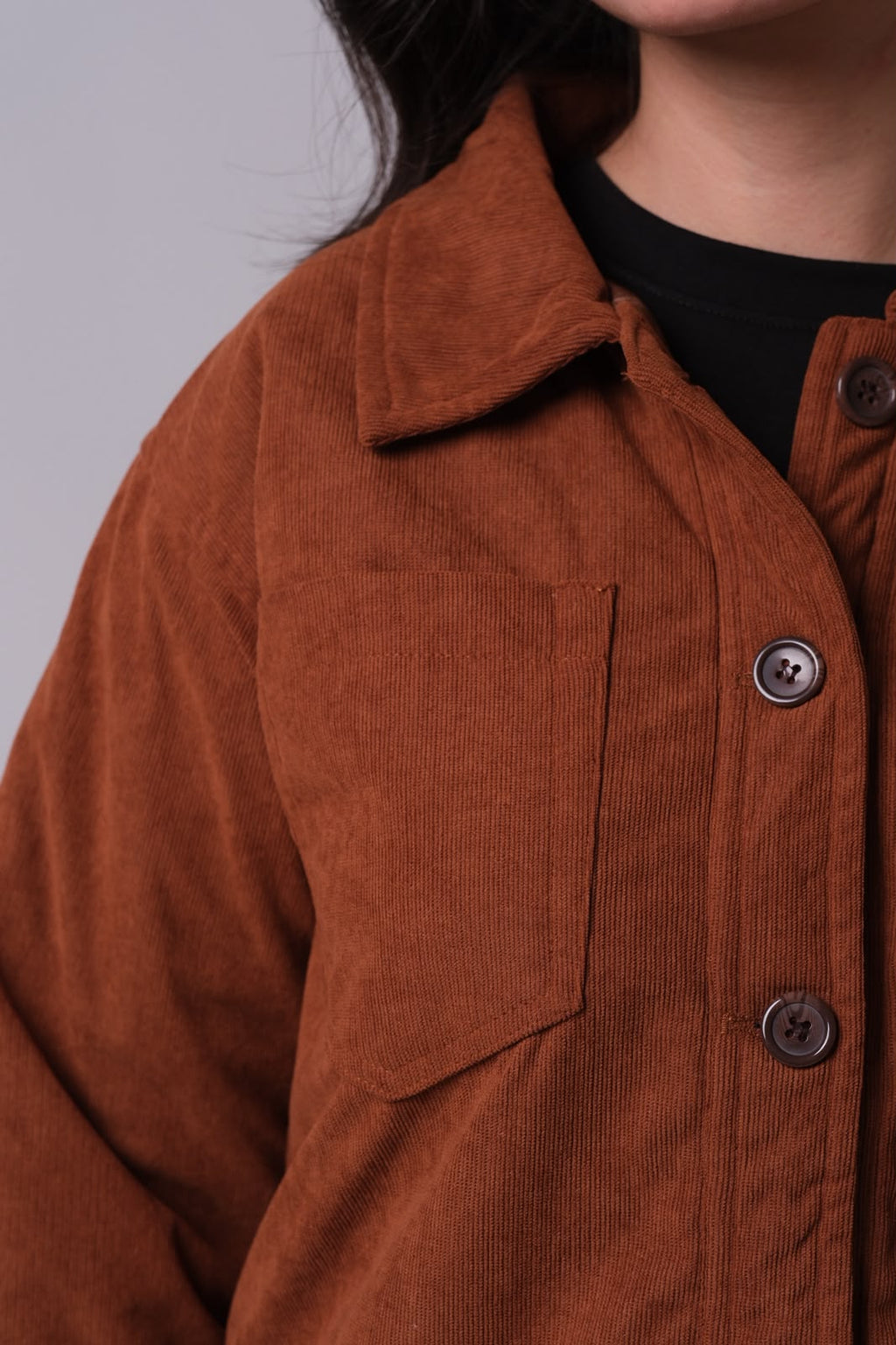 BROWN WOMEN CORDUROY JACKET