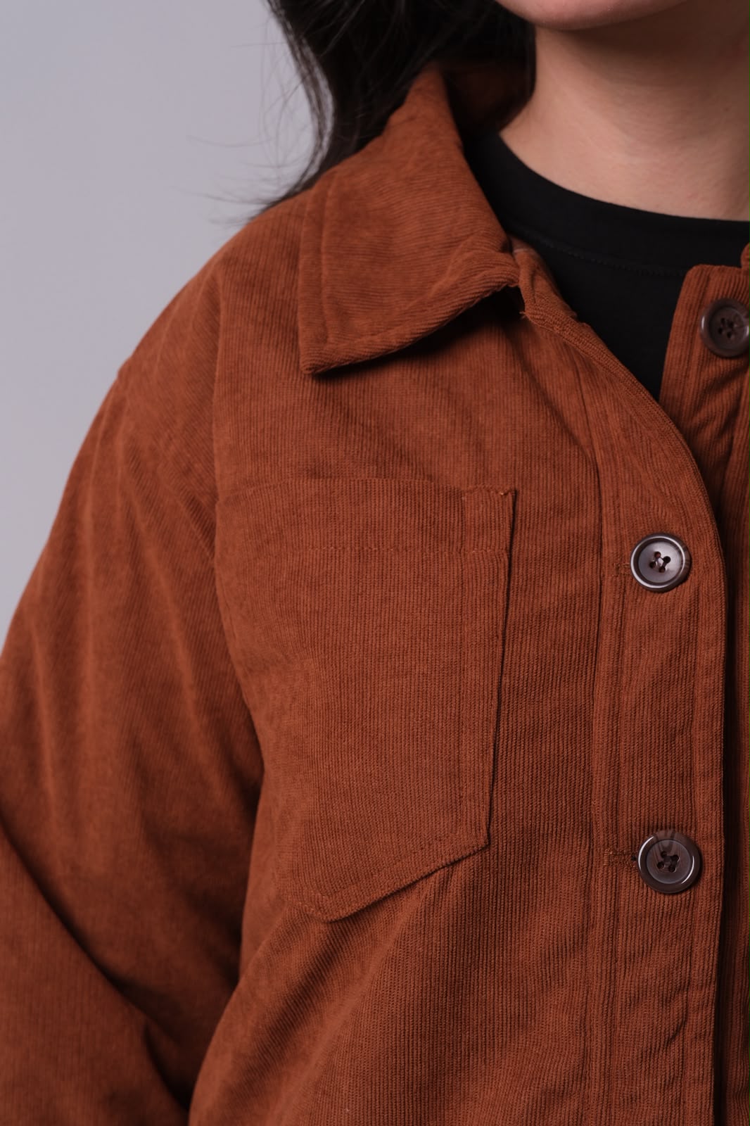 BROWN WOMEN CORDUROY JACKET