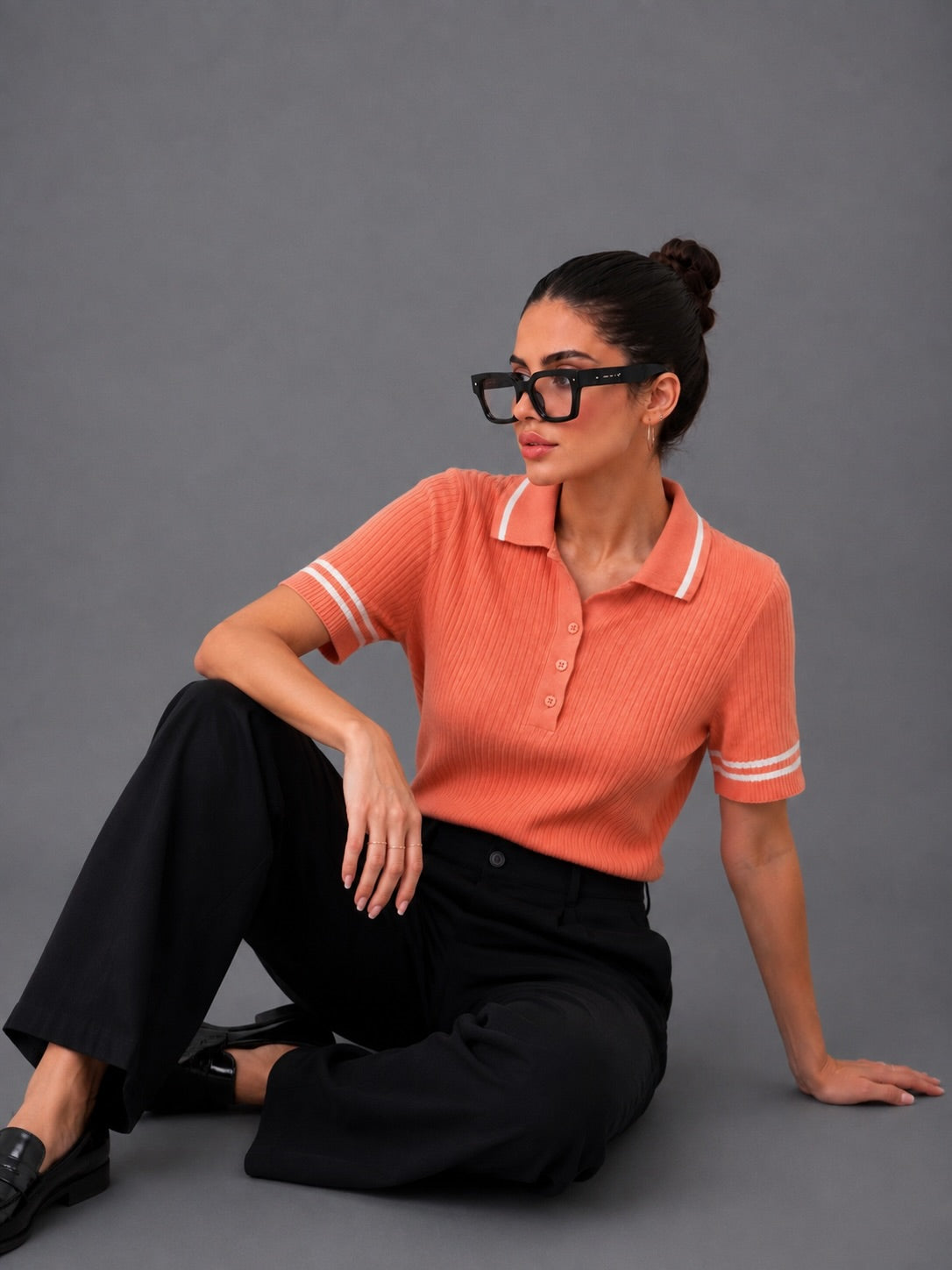 PEACH DROP NEEDLE POLO