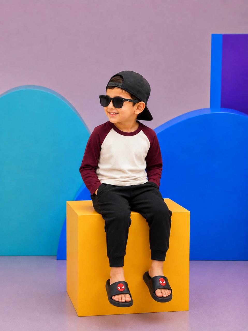 JUNIOR - MAROON OFF-WHITE RAGLAN