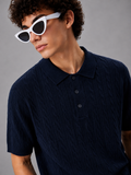 NAVI HERITAGE CABLE KNIT POLO
