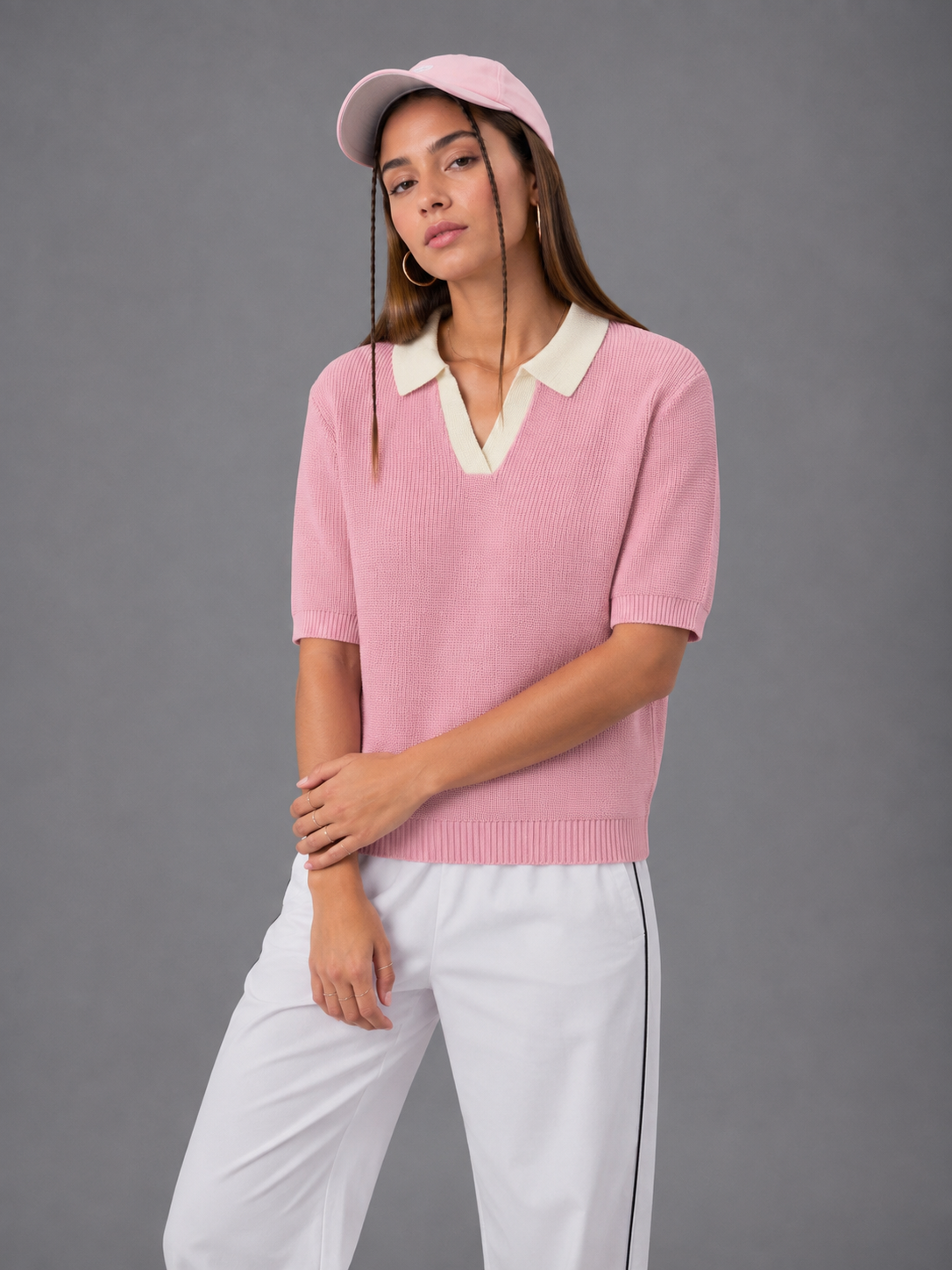 PINK BREATHABLE KNIT POLO