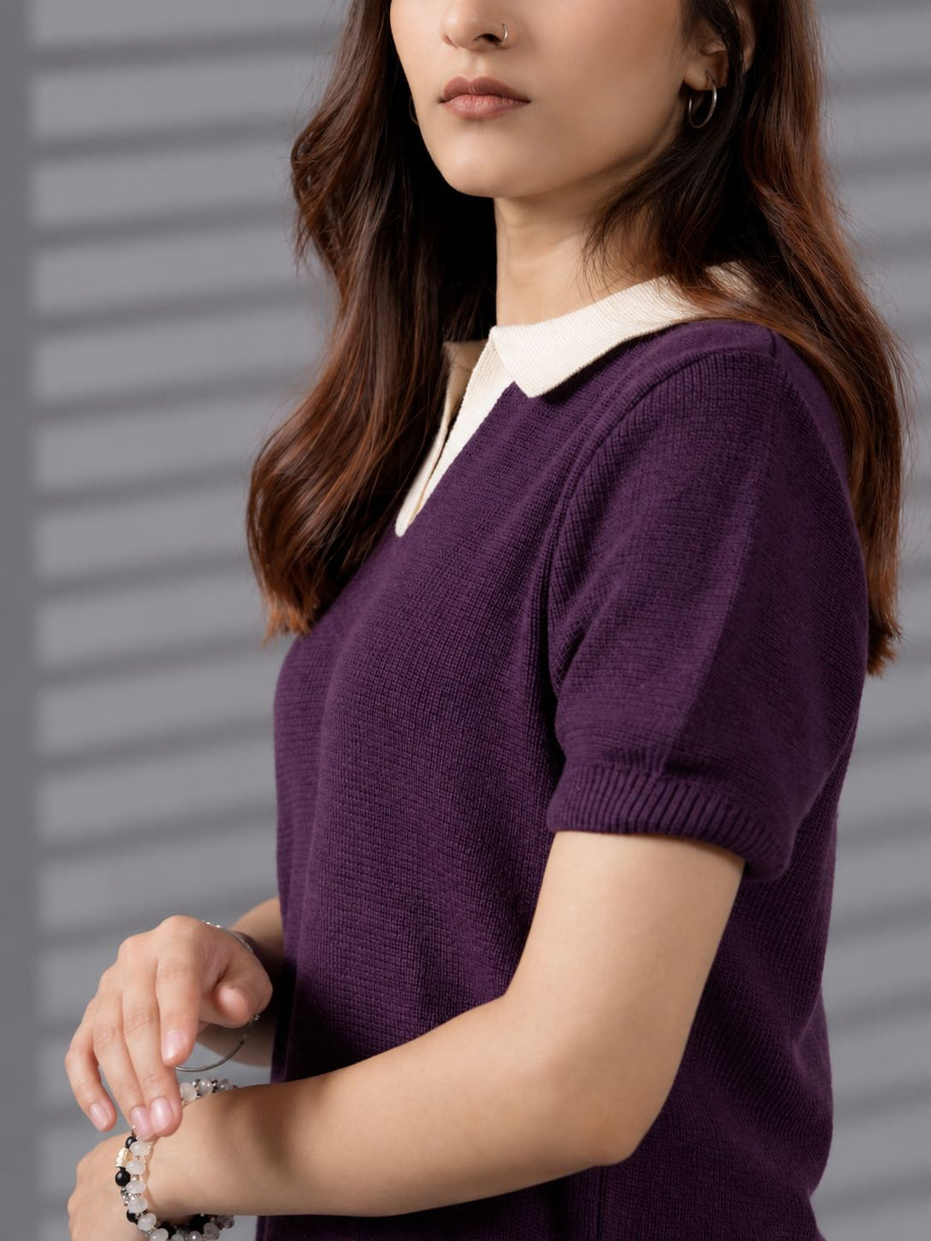 PURPLE BREATHABLE KNIT POLO