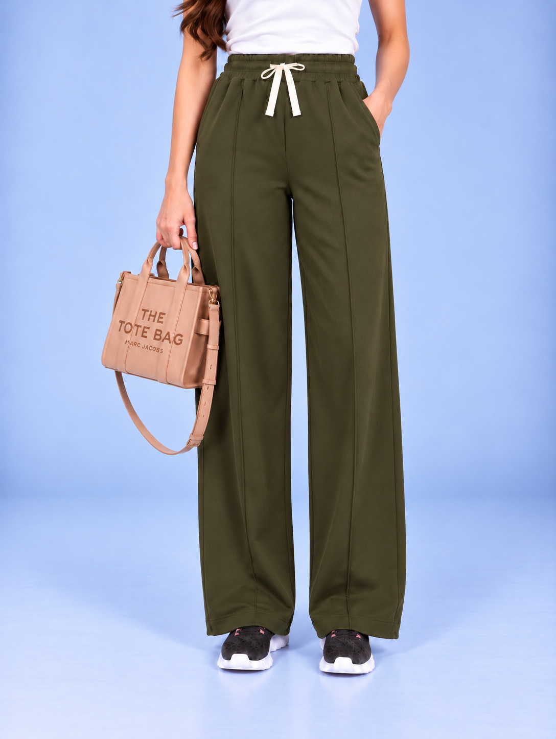 WOMEN OLIVE TERRY PANTS