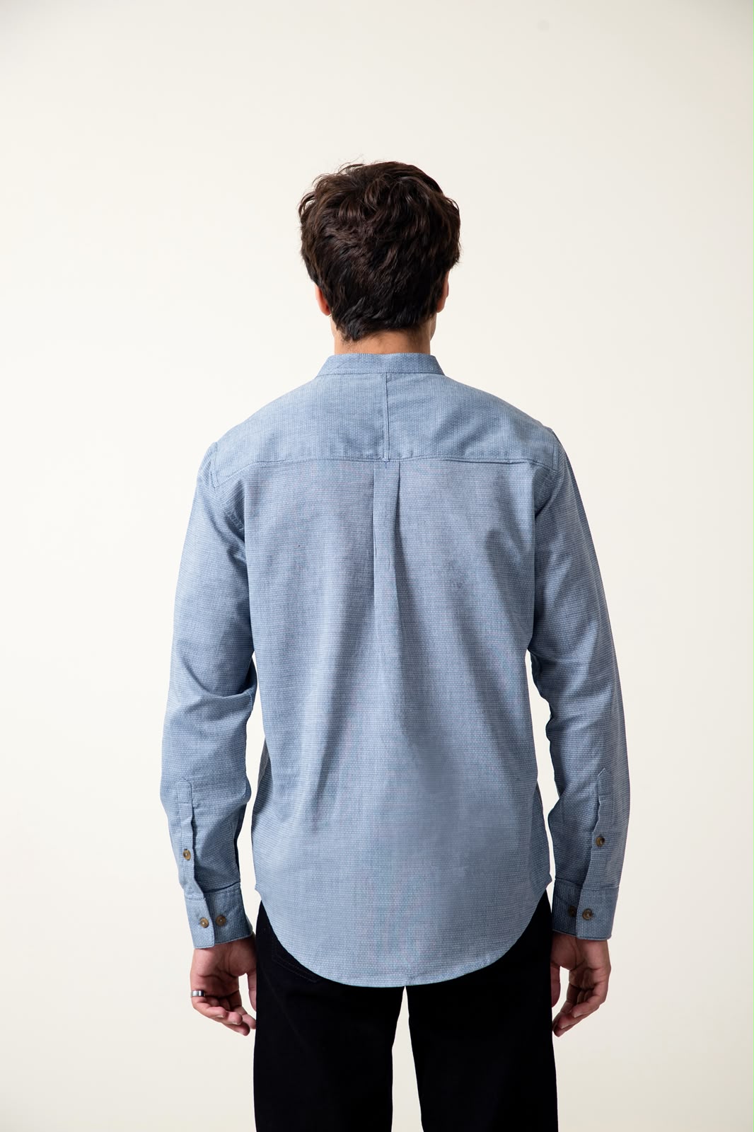 DUSTY BLUE COTTON SHAMBRAY SHIRT