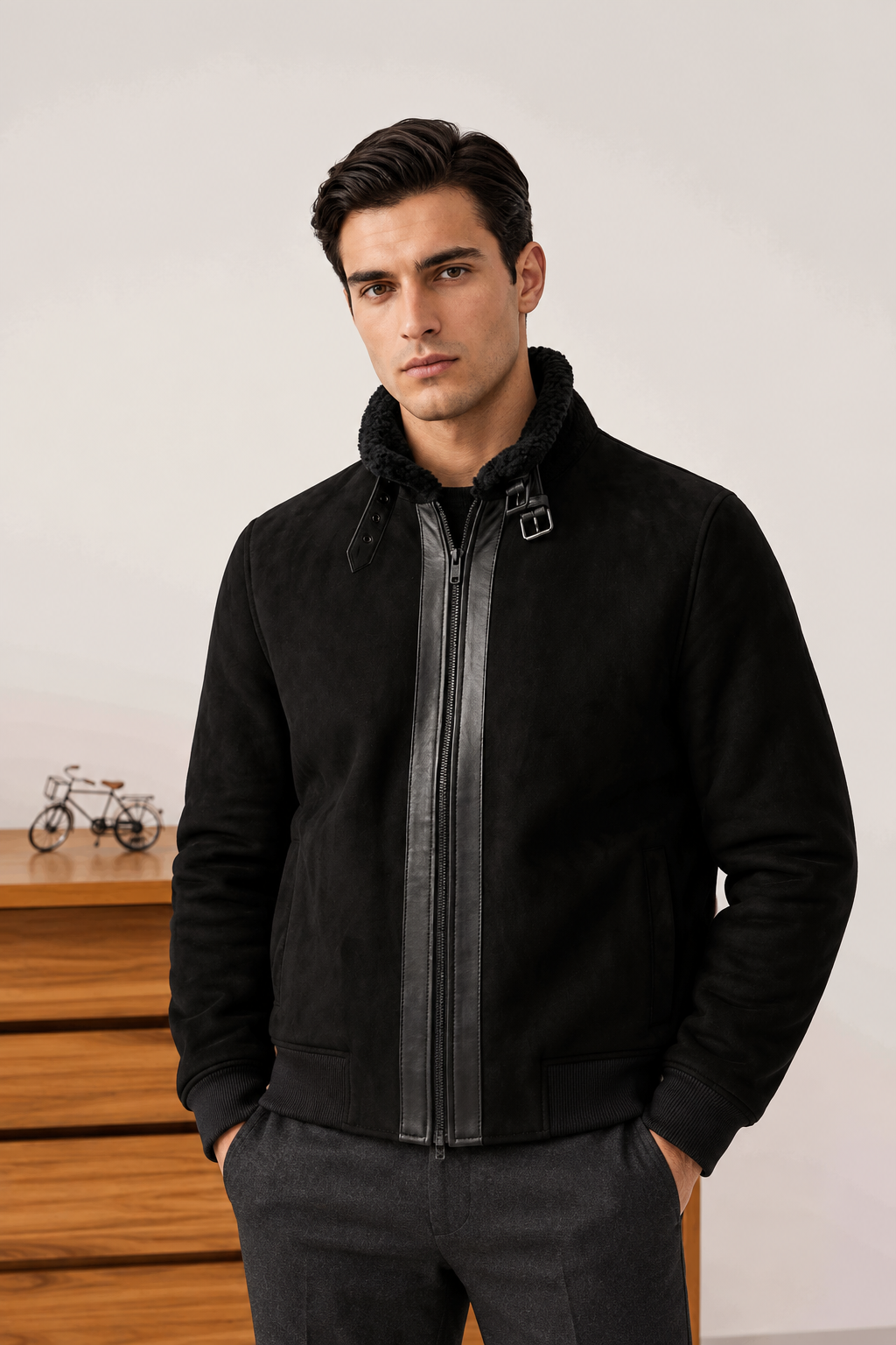 CLASSIC BLACK SUEDE JACKET
