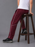 MAROON KNEE PIPING MICRO RELAX FIT BOTTOM