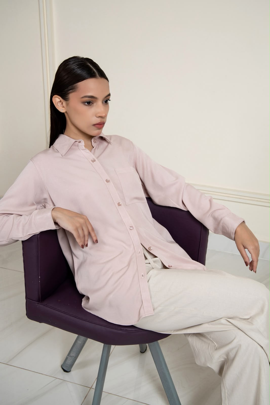 BLUSH BLENDED COTTON SHIRT