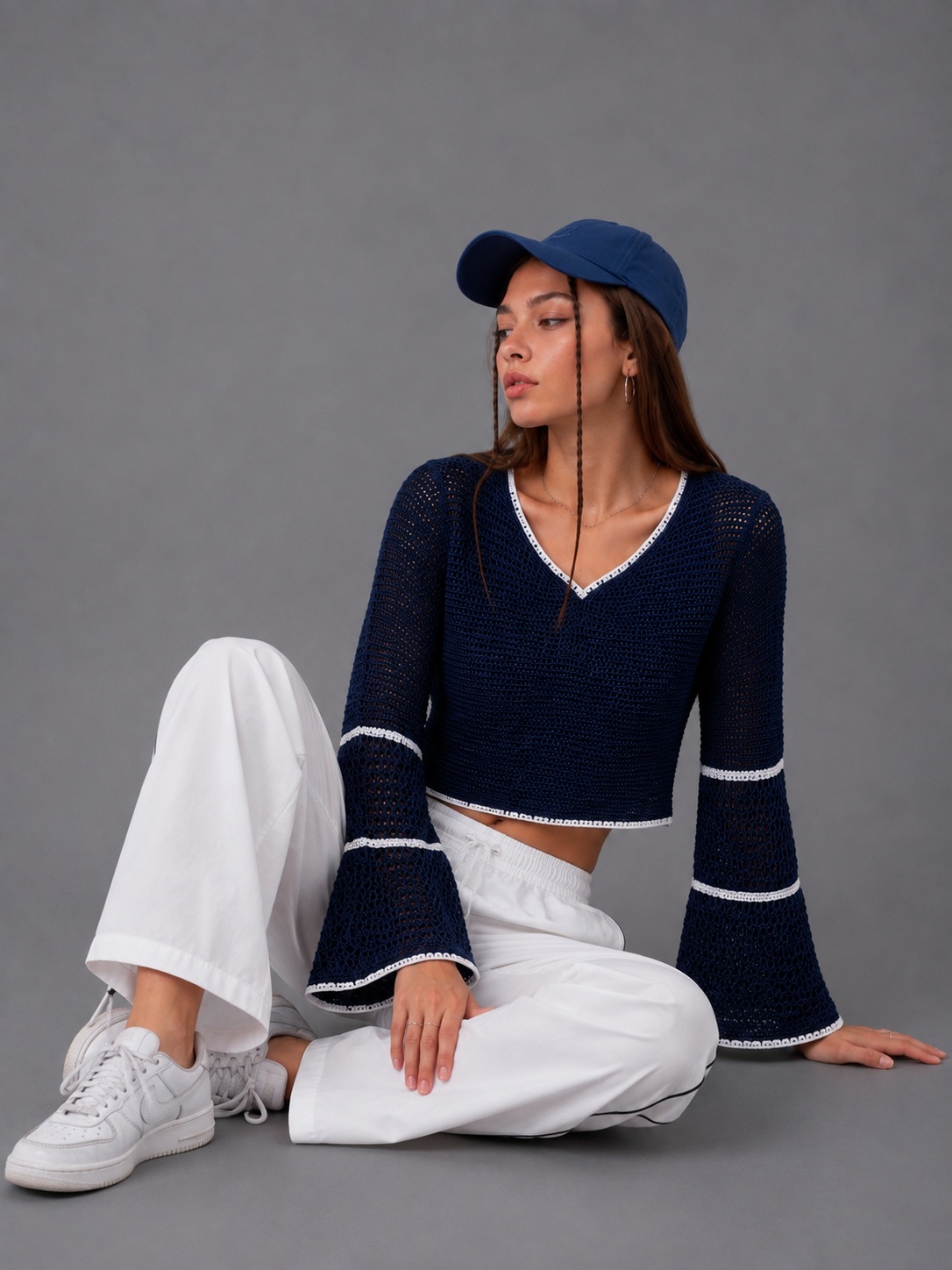 NAVI BELL SLEEVE KNIT TOP