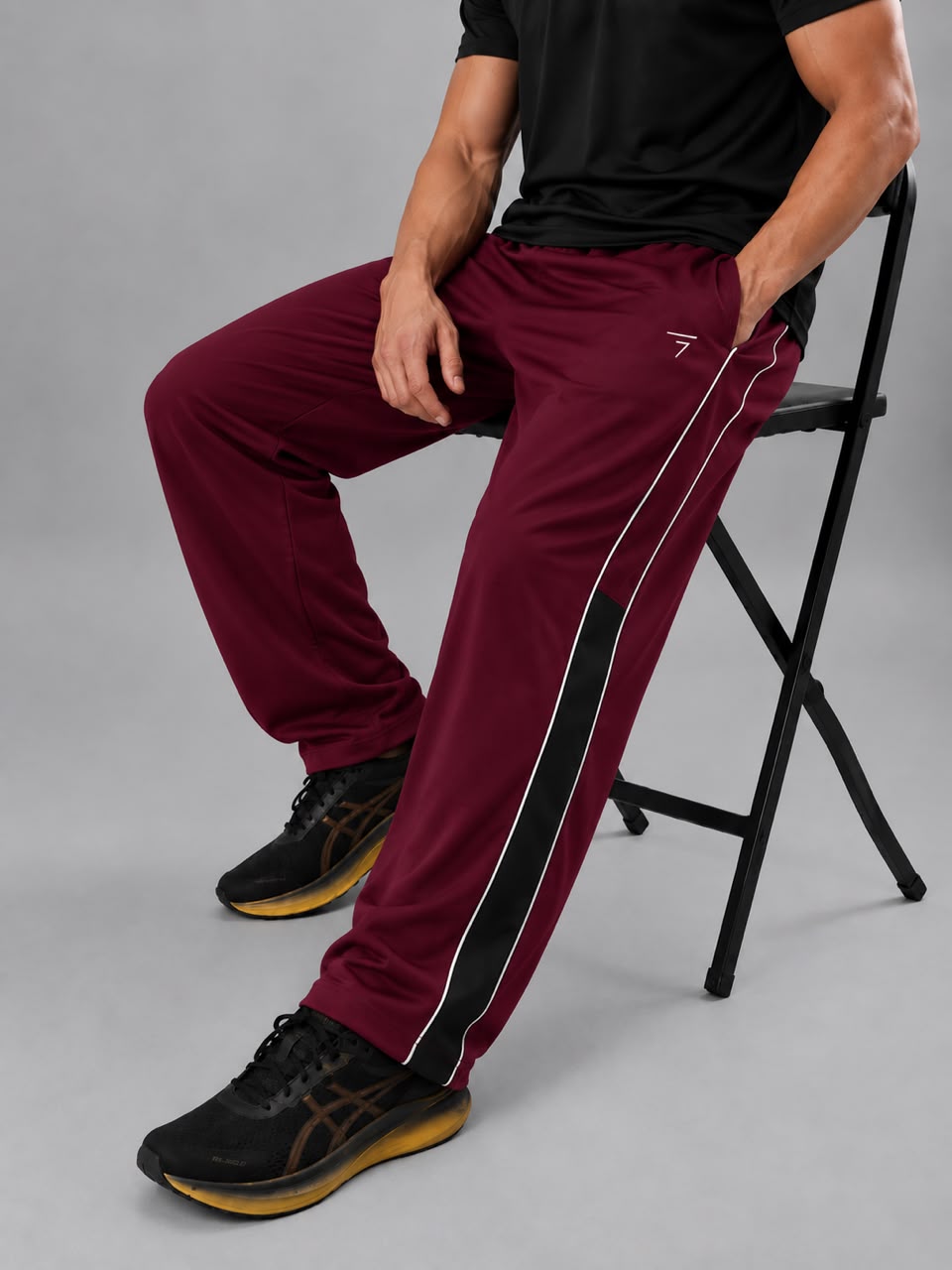 MAROON HALF PANEL MICRO RELAX FIT BOTTOM