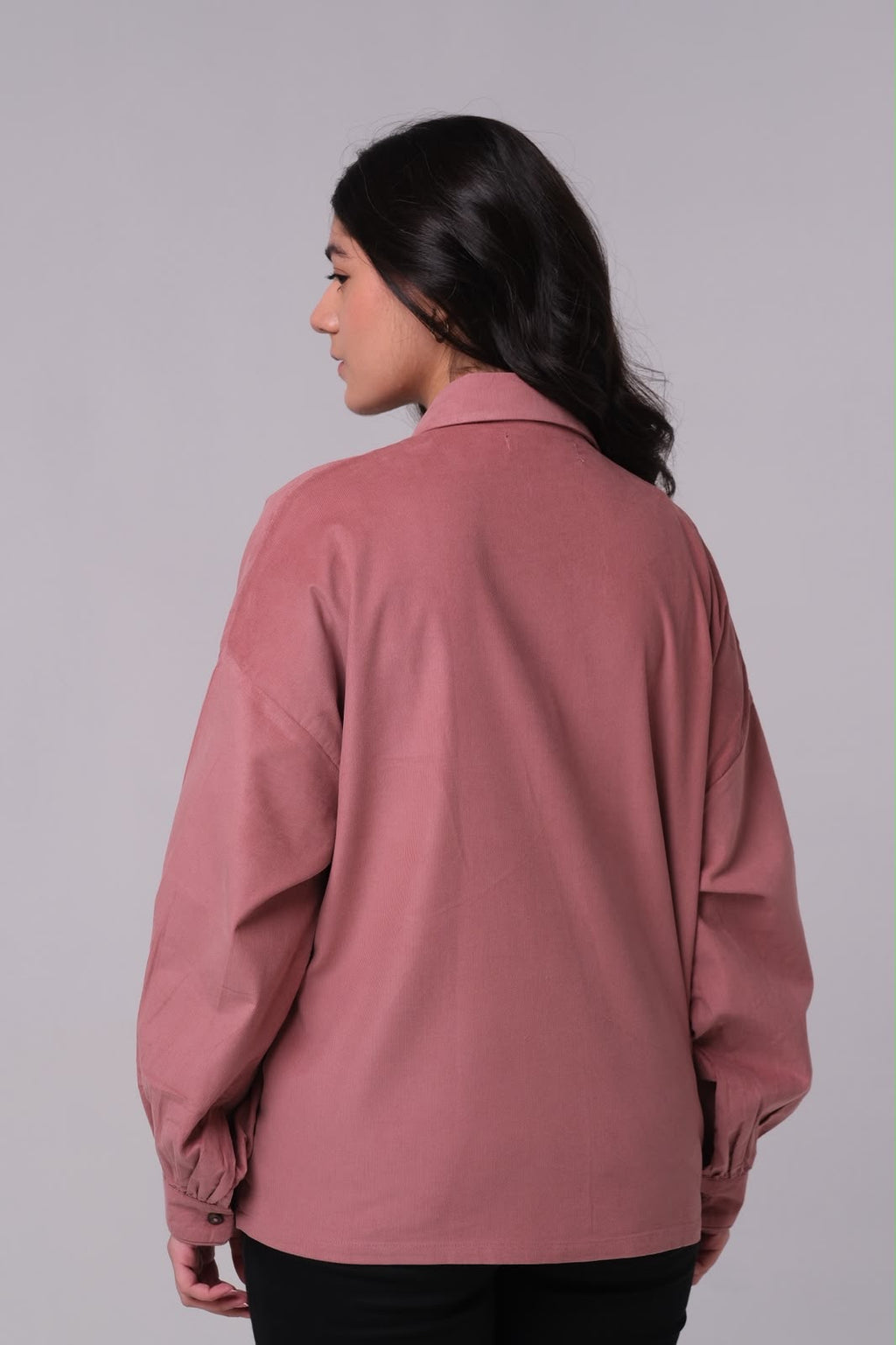 PINK CORDUROY SHIRT WOMEN