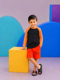JUNIOR - ORANGE BLACK RAGLAN
