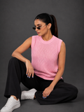 PINK SLEEVELESS KNIT TOP