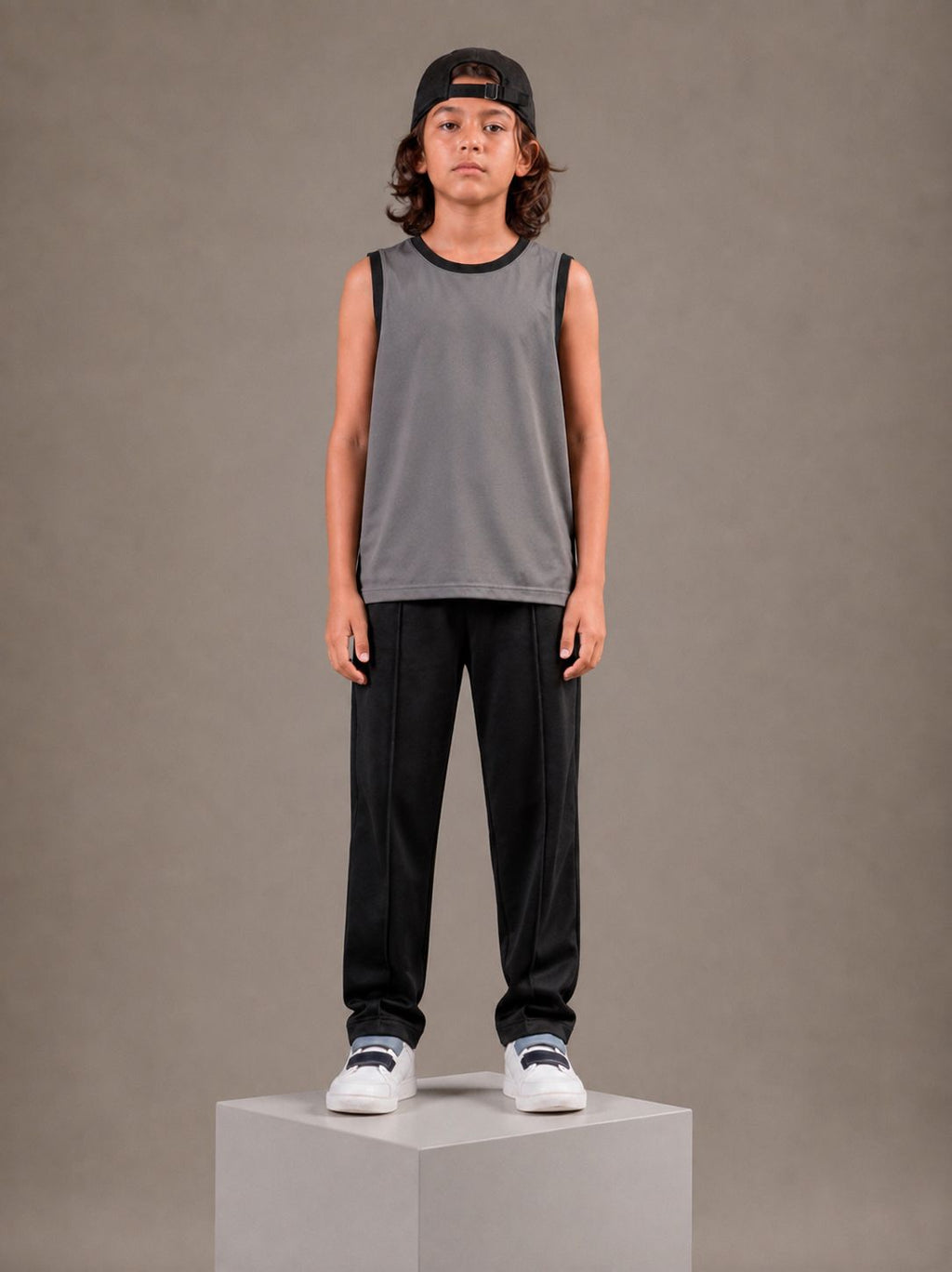 JUNIOR - SMOKE BLACK SANDO SUMMER SET