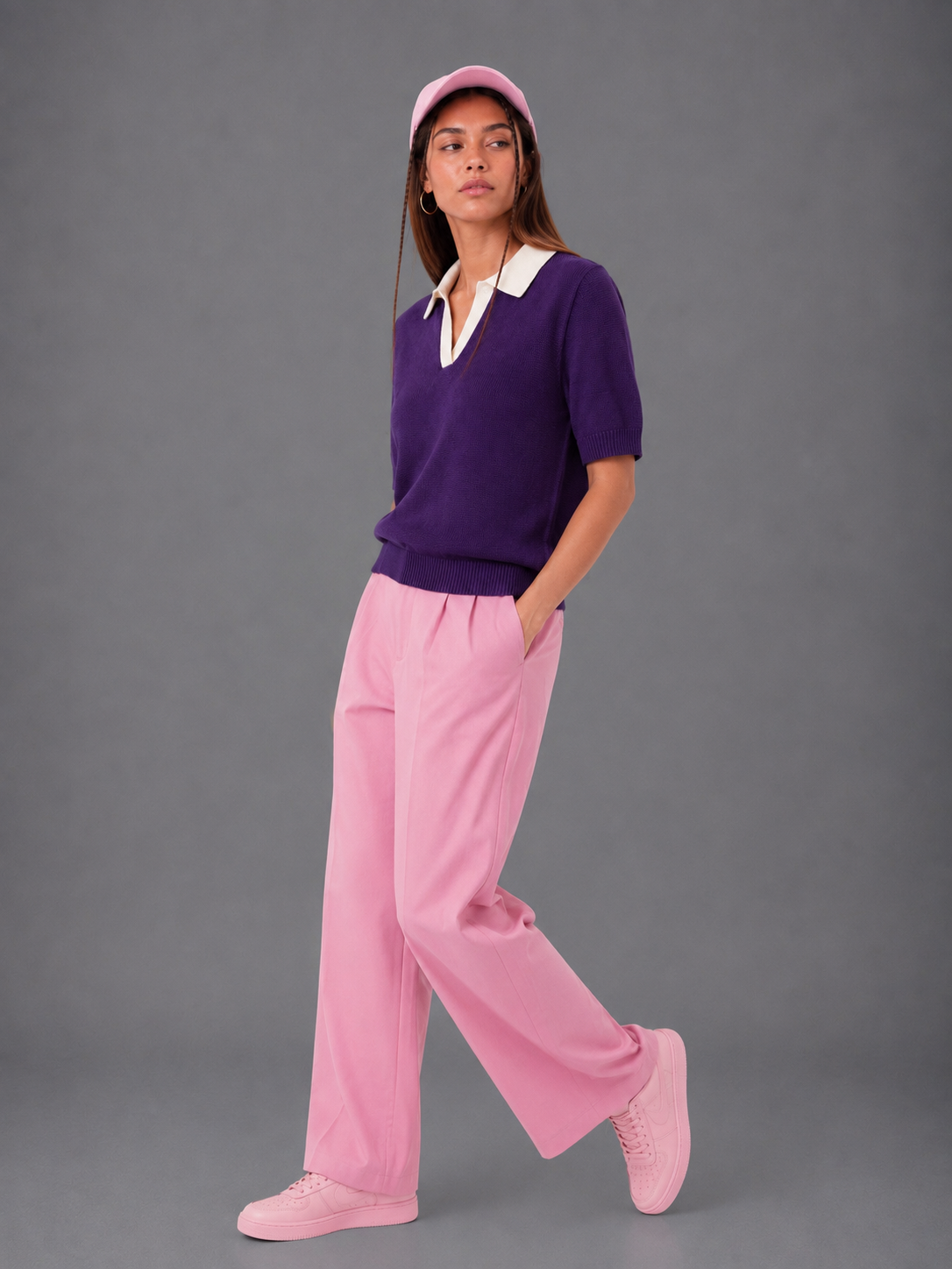 PURPLE BREATHABLE KNIT POLO