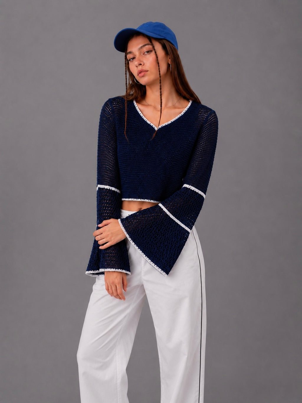 NAVI BELL SLEEVE KNIT TOP