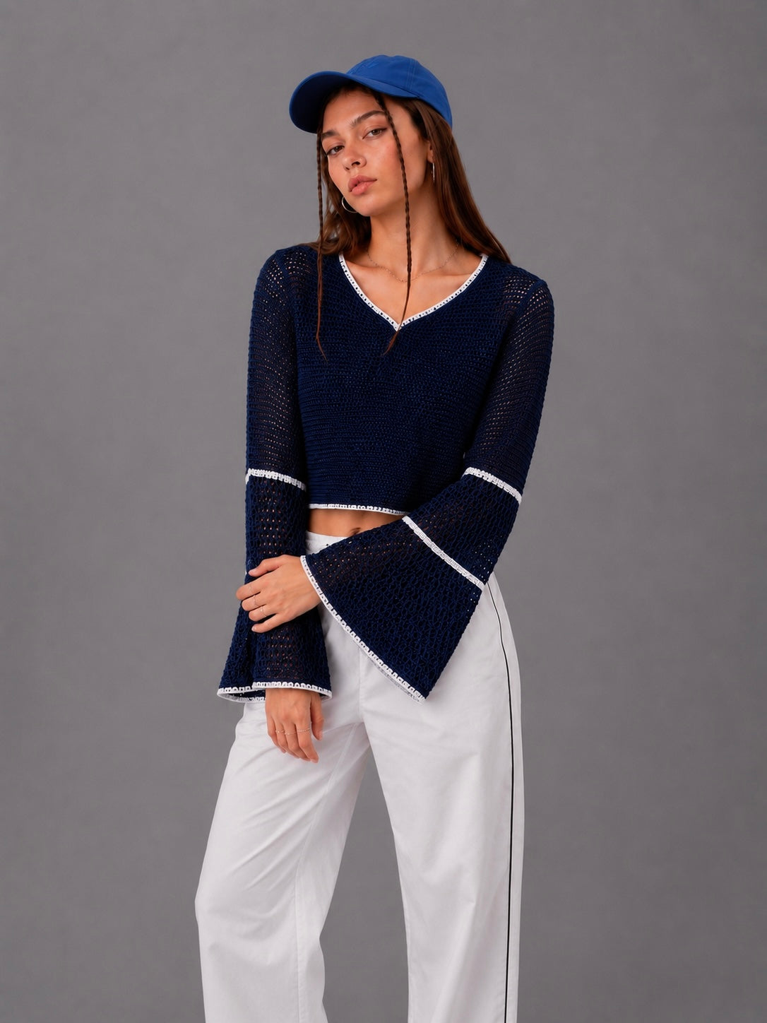 NAVI BELL SLEEVE KNIT TOP