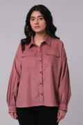 PINK CORDUROY SHIRT WOMEN