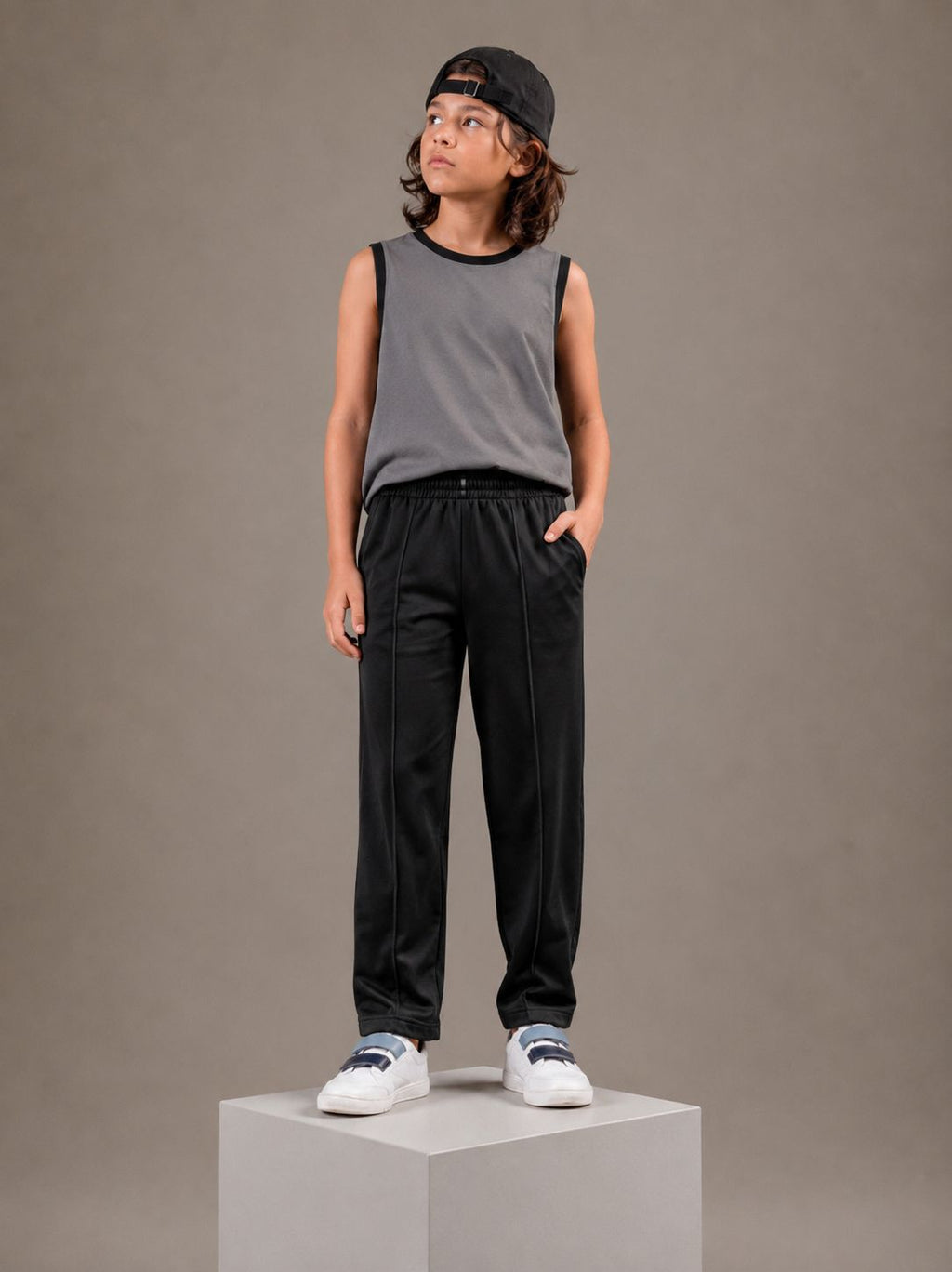 JUNIOR - SMOKE BLACK SANDO SUMMER SET