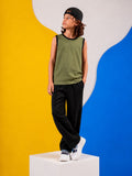 JUNIOR - OLIVE BLACK SANDO SUMMER SET
