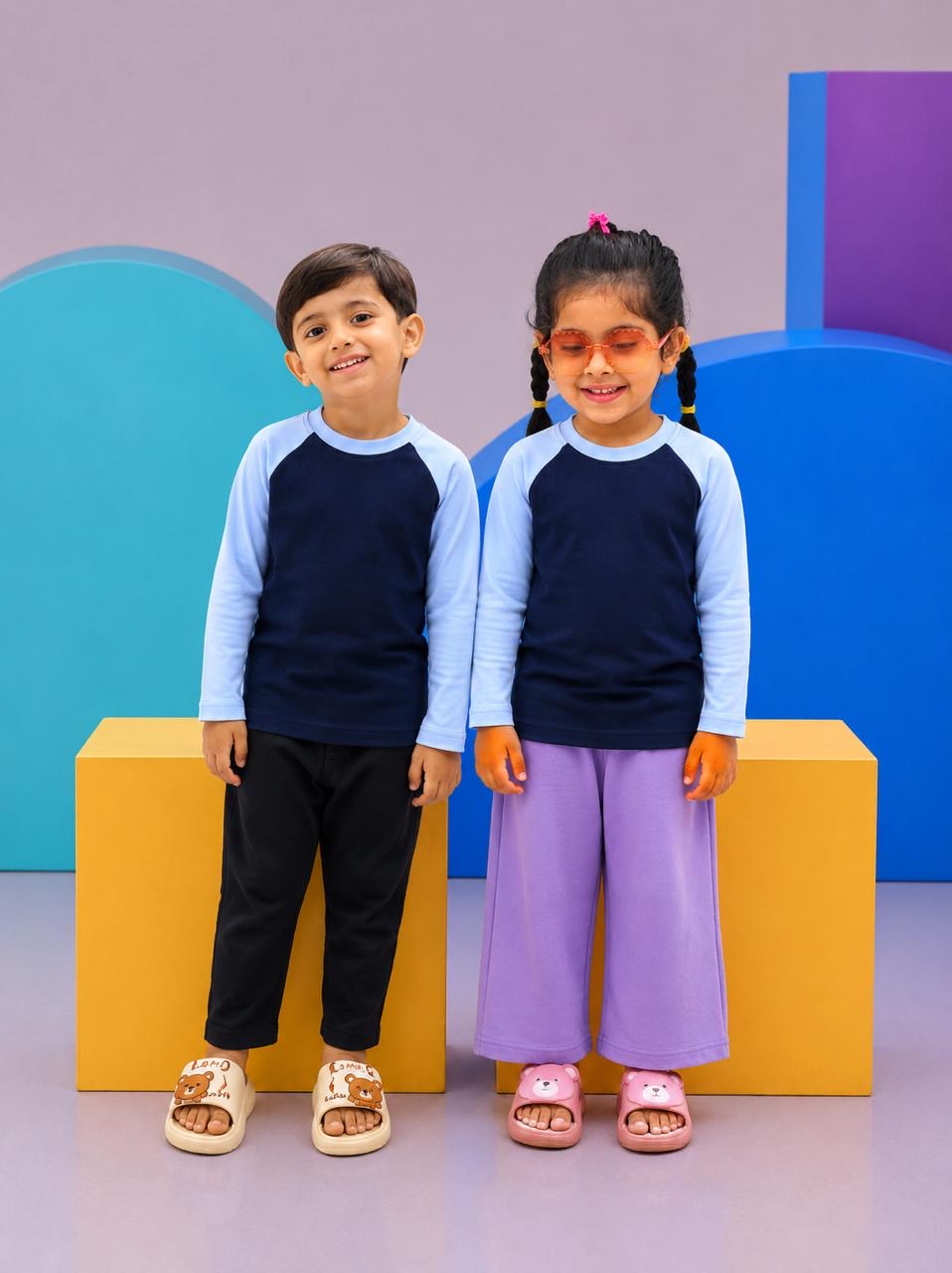 JUNIOR - SKY NAVY RAGLAN