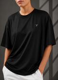 BLACK MICRO GRID PERFORMANCE TEE