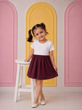 WHITE MAROON SUMMER FROCK