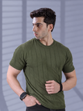 OLIVE DROP NEEDLE CREW TEE