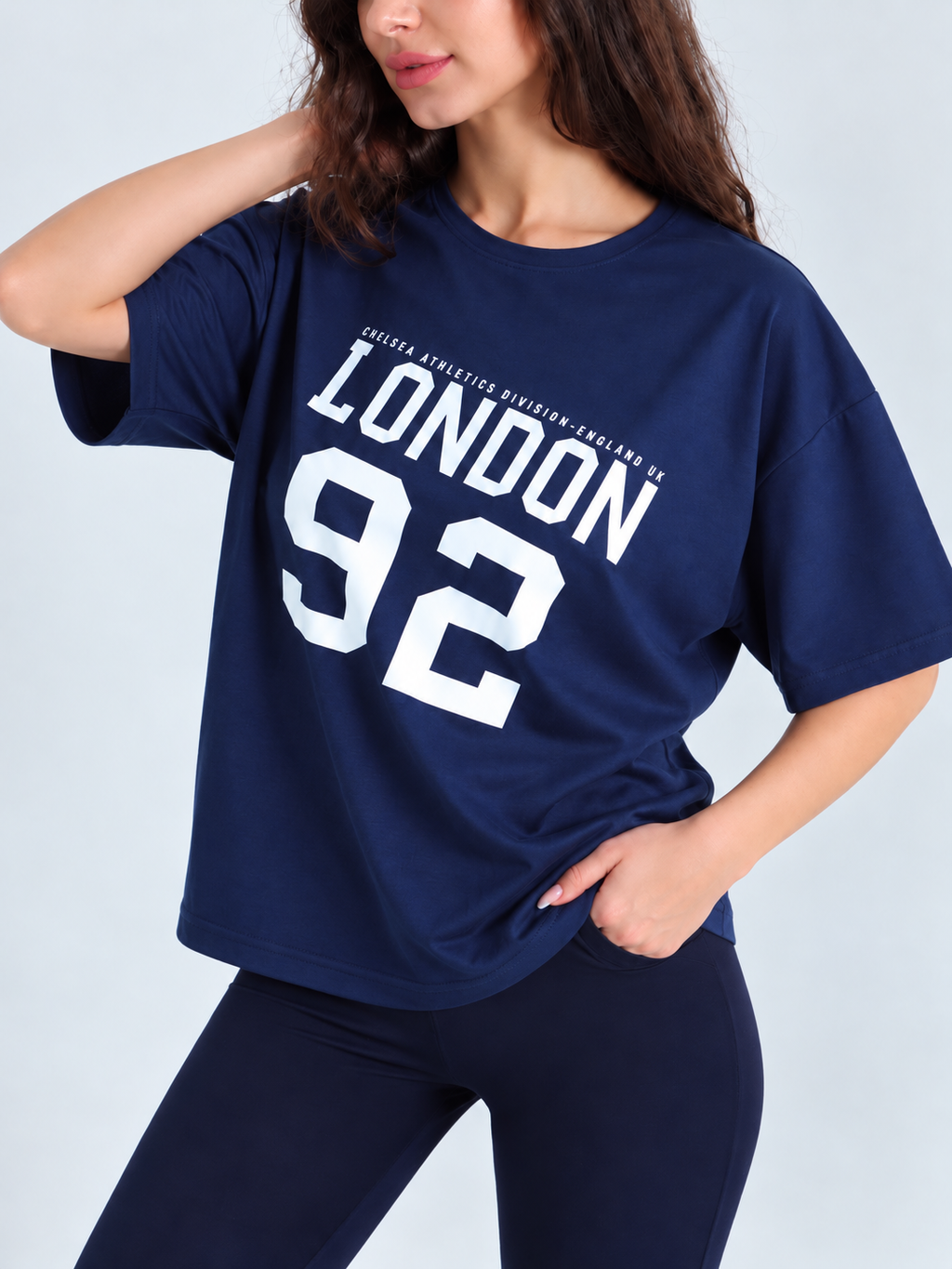 NAVY LONDON SPANDEX TEE