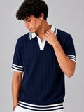 NAVI DROP NEEDLE KNIT POLO