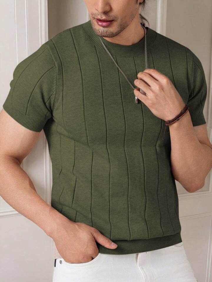 OLIVE DROP NEEDLE CREW TEE