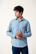 SKY TEXTURED RAYON SHIRT