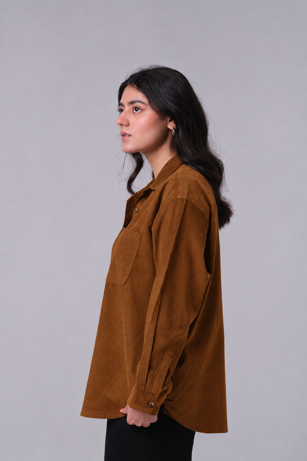 BROWN CORDUROY SHIRT WOMEN