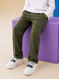 OLIVE PIPING SUMMER TROUSER