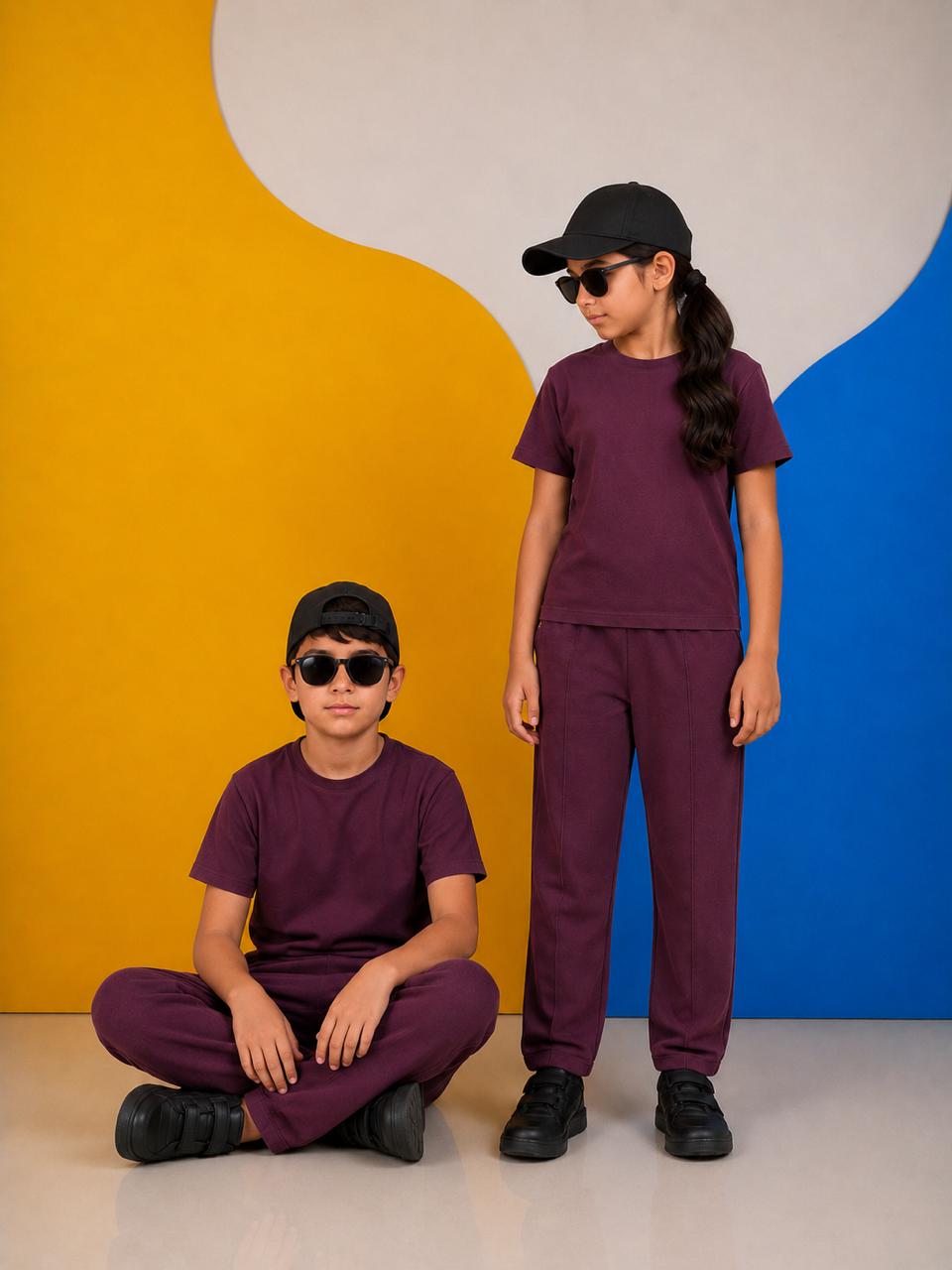 JUNIOR - BURGUNDY SUMMER SET