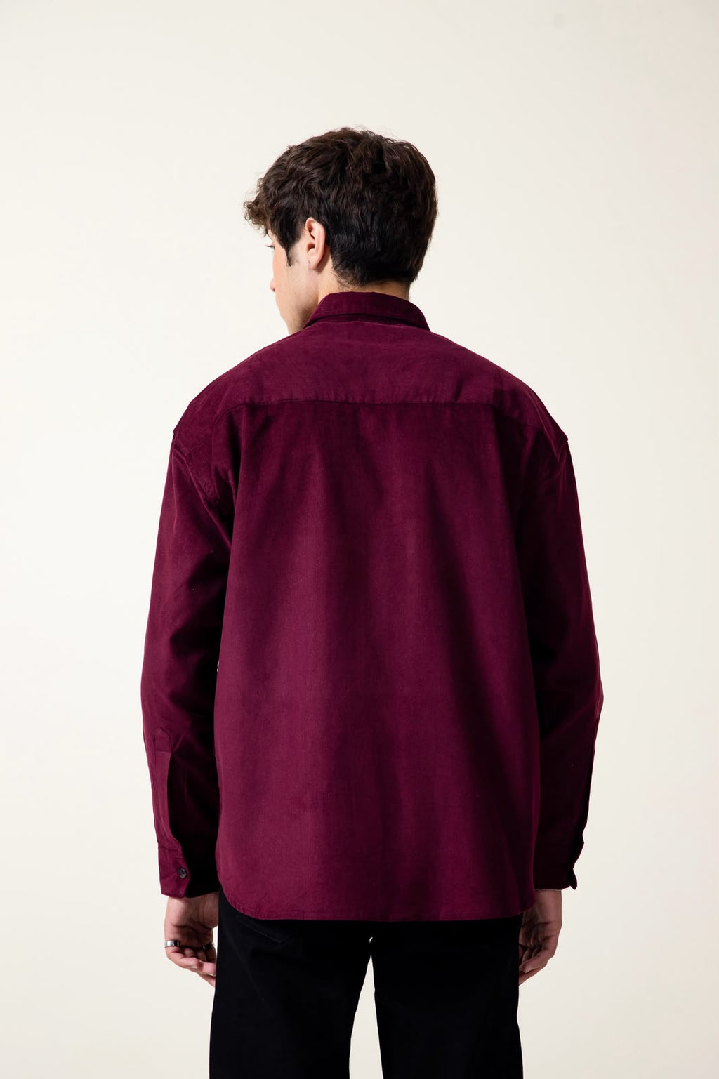 MAROON CORDUROY SHIRT MEN
